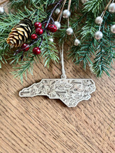 Load image into Gallery viewer, North Carolina Floral Wooden Ornament