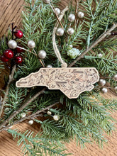 Load image into Gallery viewer, North Carolina Floral Wooden Ornament