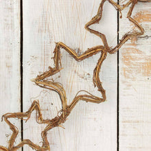 Load image into Gallery viewer, Natural Grapevine Stars Chain Garland - 5'