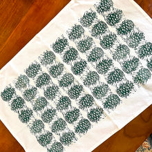 Load image into Gallery viewer, Small Pinecones Block Printed Tea Towel