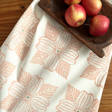 Load image into Gallery viewer, Block Printed Dogwood Tea Towel