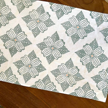 Load image into Gallery viewer, Block Printed Dogwood Tea Towel