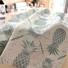 Load image into Gallery viewer, Block Printed Pineapple Tea Towel