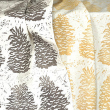 Load image into Gallery viewer, Pinecone Block Printed Tea Towel