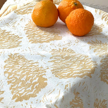 Load image into Gallery viewer, Pinecone Block Printed Tea Towel