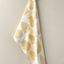 Load image into Gallery viewer, Pinecone Block Printed Tea Towel
