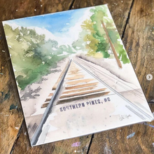 Load image into Gallery viewer, Southern Pines Train Tracks Print