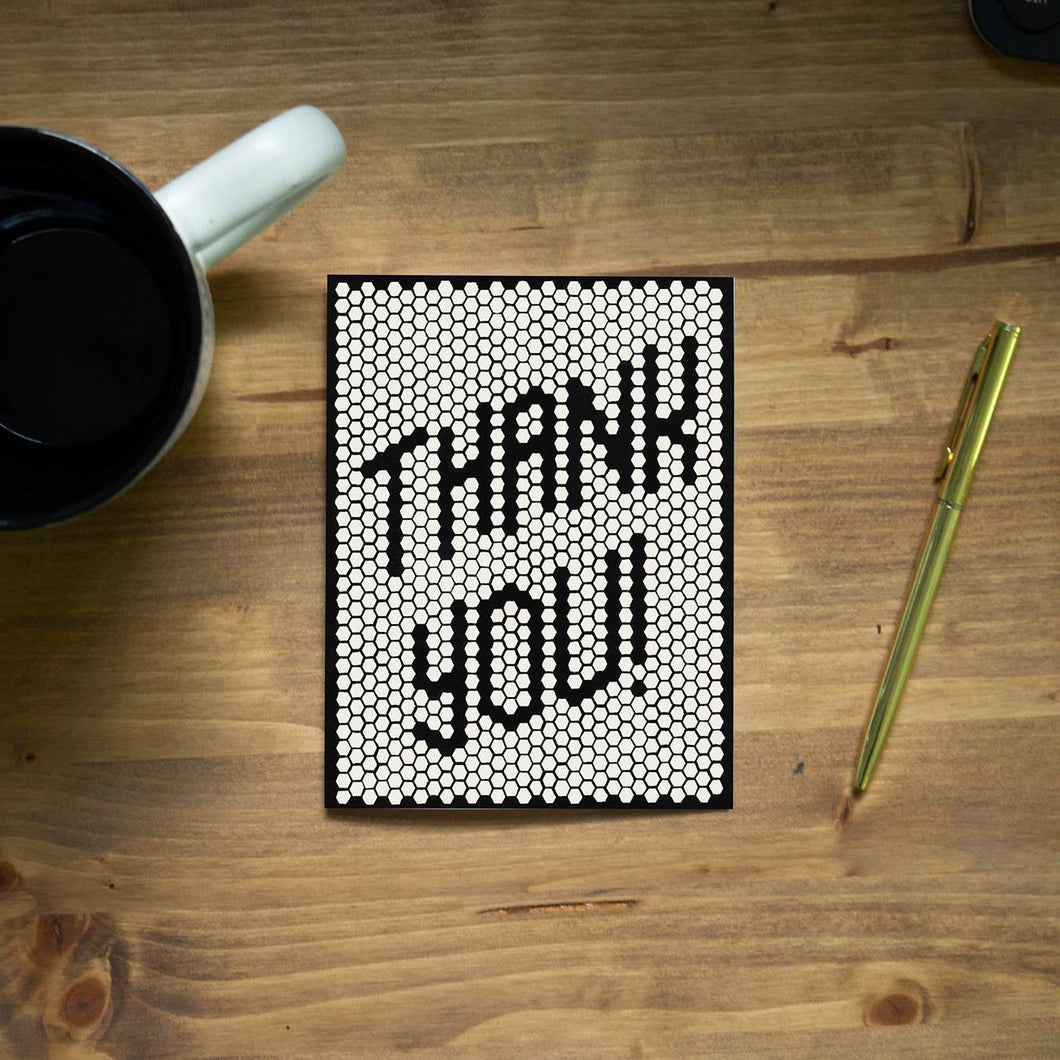 Retro Tile Thank You Greeting Card