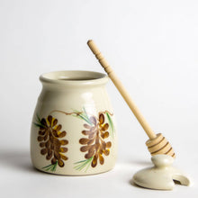 Load image into Gallery viewer, Ceramic Pinecone Honey Pot w Dipper