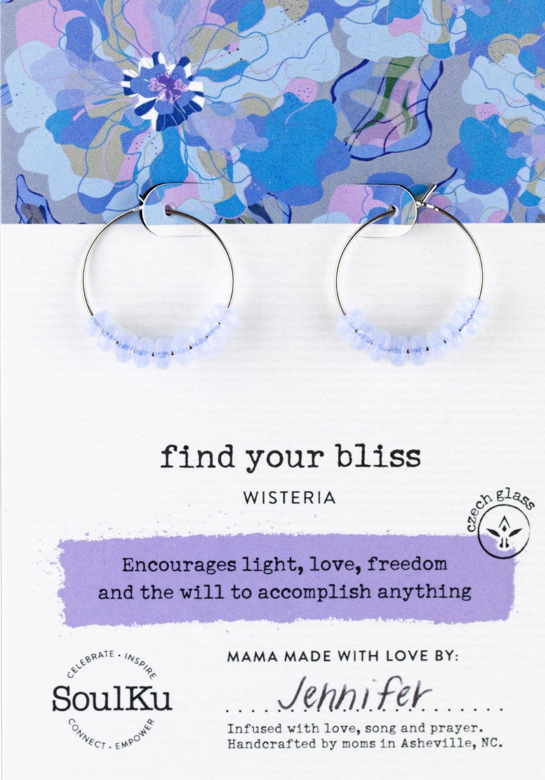 Find Your Bliss Wisteria Mantra Hoops