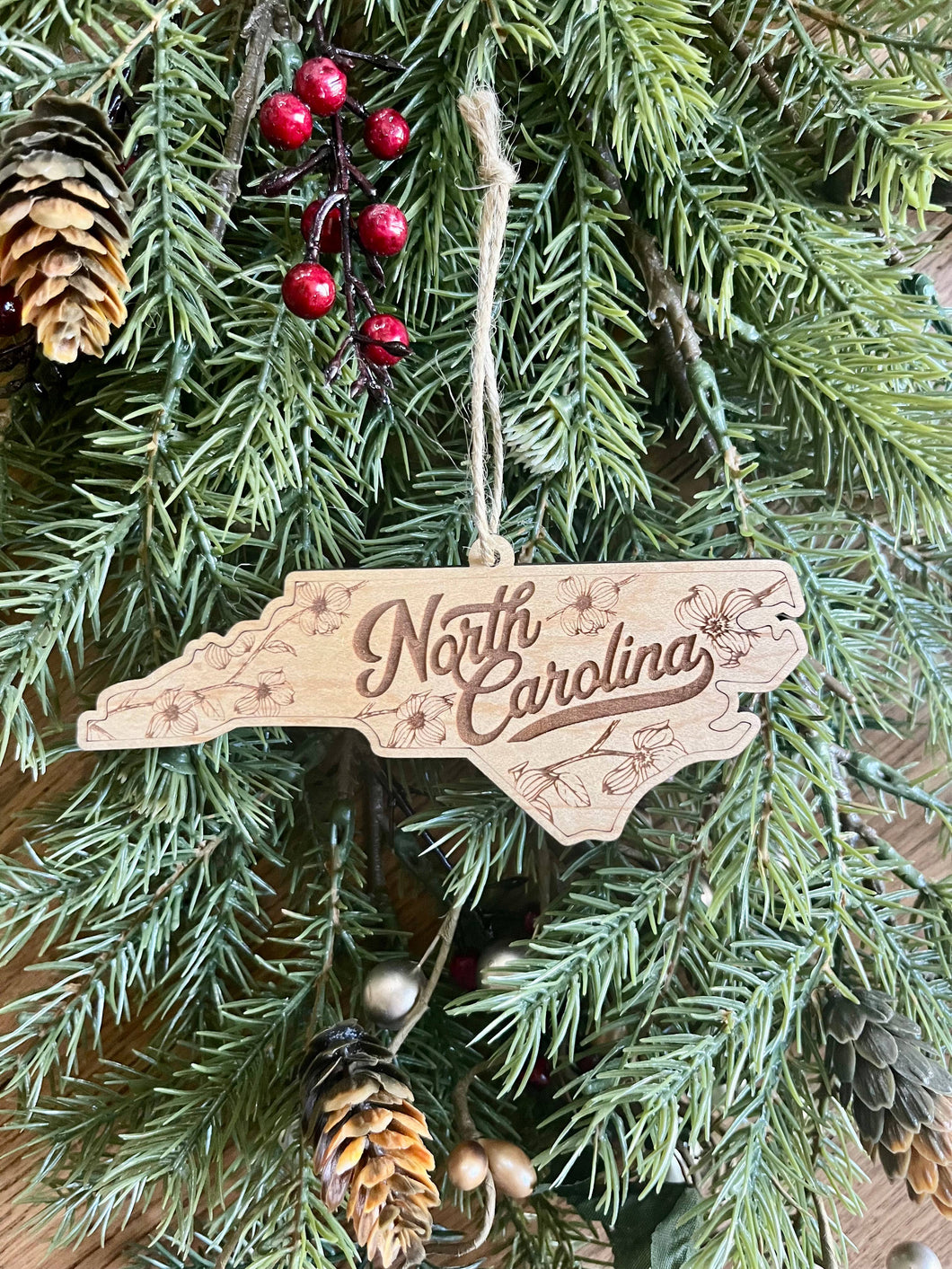 North Carolina Wooden Ornament