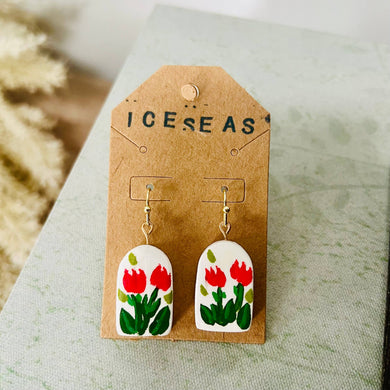 Tulips Clay Earrings