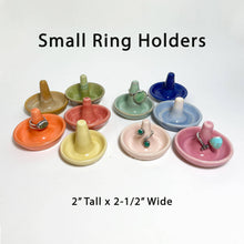 Load image into Gallery viewer, Small Ceramic Ring Holders - Ring Towers (2-1/2", Handmade): Blues and Teals