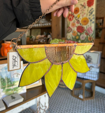 Stained Glass Sunflower Half