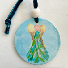 Load image into Gallery viewer, Blue Angel Ceramic Ornament