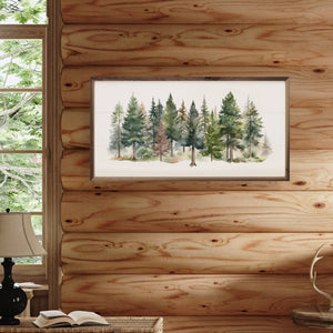 Watercolor Pines Forest