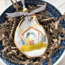 Load image into Gallery viewer, Nativity Scene Oyster Ornament