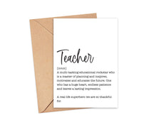 Load image into Gallery viewer, Definition of Teacher Card