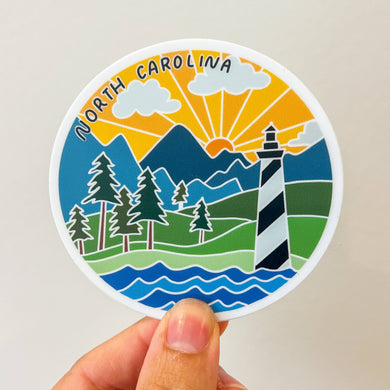 North Carolina Circle Sticker