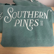 Load image into Gallery viewer, So Pines Aqua Embroidered Crew Neck Sweatshirt