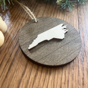 Round 3D North Carolina Ornament