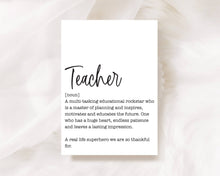Load image into Gallery viewer, Definition of Teacher Card