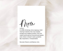 Load image into Gallery viewer, Definition of Mom Card