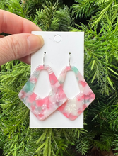 Load image into Gallery viewer, Cotton Candy Diamond Acrylic Statement Earrings