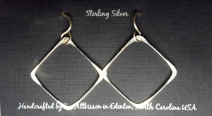 Sterling Silver Large Square Earrings