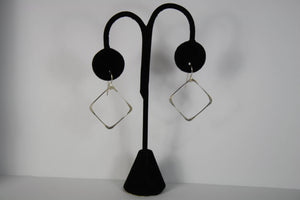 Sterling Silver Large Square Earrings