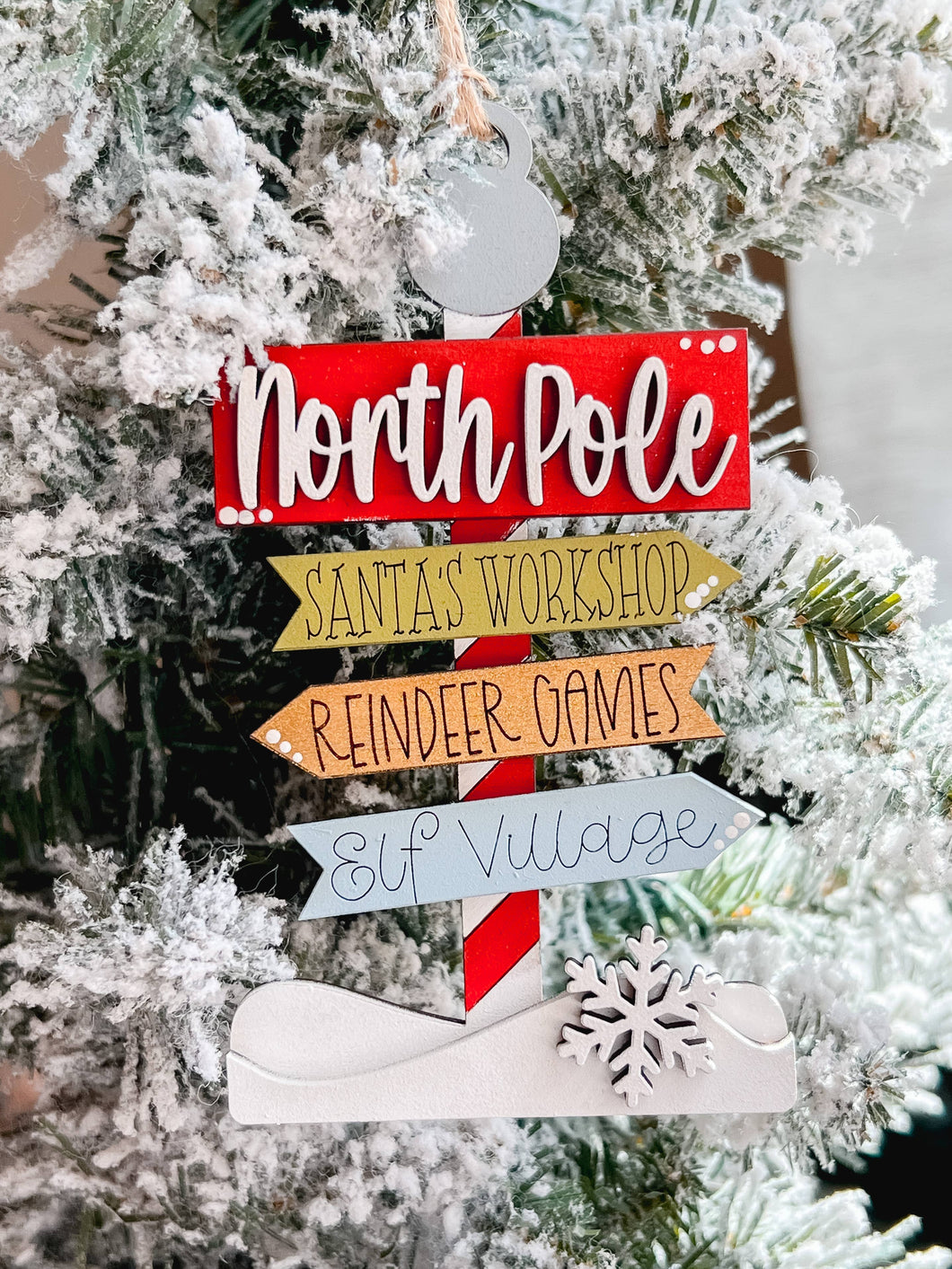 North Pole Wood Ornament