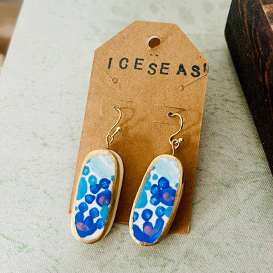 Painting of Blues Clay Earrings