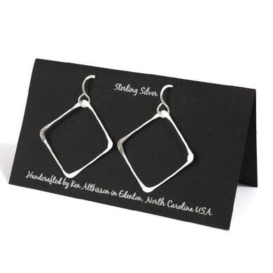 Sterling Silver Large Square Earrings