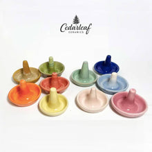 Load image into Gallery viewer, Small Ceramic Ring Holders - Ring Towers (2-1/2", Handmade): Blues and Teals