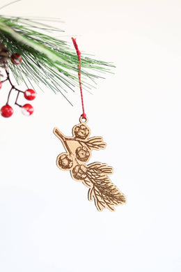 Wood Pine Tree Branch Ornament