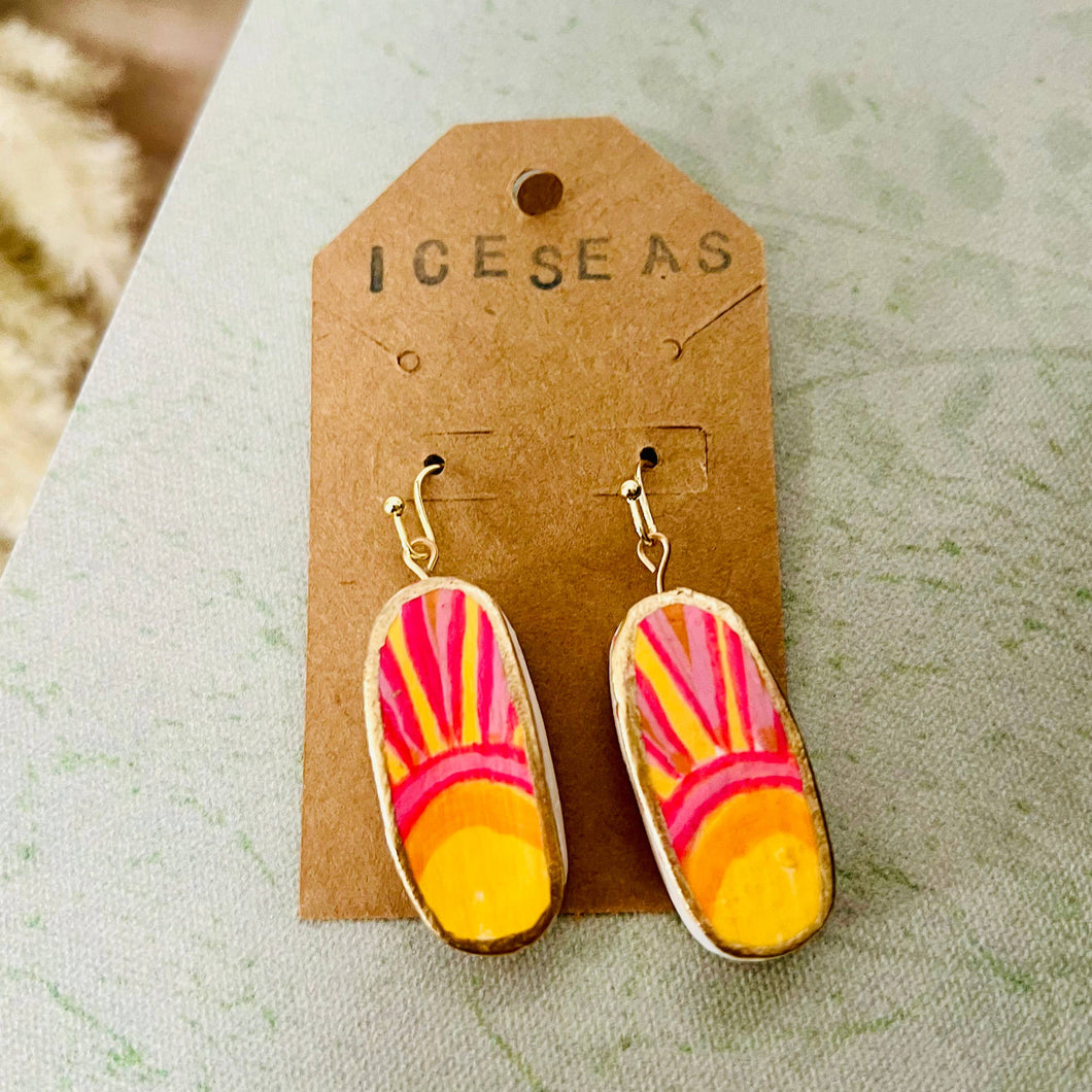 Sunburst Clay Earrings