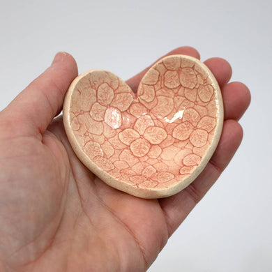 Red Pottery Heart Dish