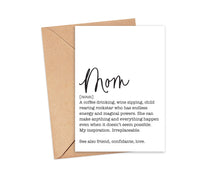 Load image into Gallery viewer, Definition of Mom Card