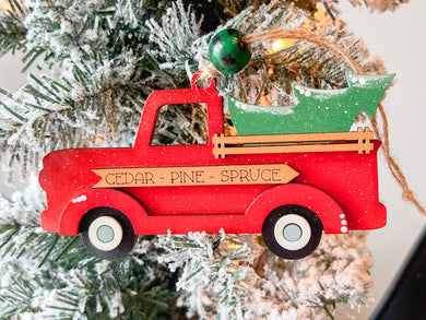 Red Christmas Truck Ornament