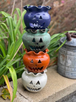 Colored Ceramic Jack O Lantern