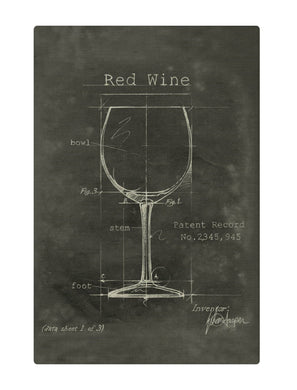 Red Wine Fabric Wrapped Wall Art