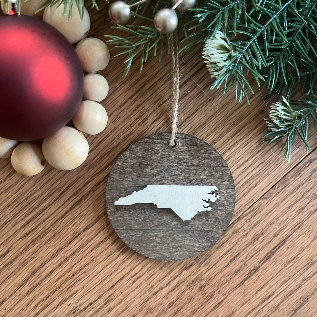 Round 3D North Carolina Ornament