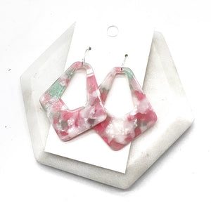 Cotton Candy Diamond Acrylic Statement Earrings