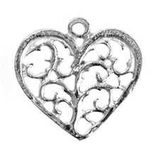 Load image into Gallery viewer, Pewter Swirly Heart Earrings