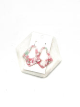 Load image into Gallery viewer, Cotton Candy Diamond Acrylic Statement Earrings