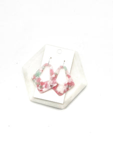 Cotton Candy Diamond Acrylic Statement Earrings