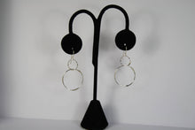 Load image into Gallery viewer, Sterling Silver Long Circle Earrings