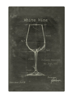 White Wine Fabric Wrapped Wall Art