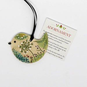 Pottery Bird Ornament