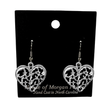 Load image into Gallery viewer, Pewter Swirly Heart Earrings